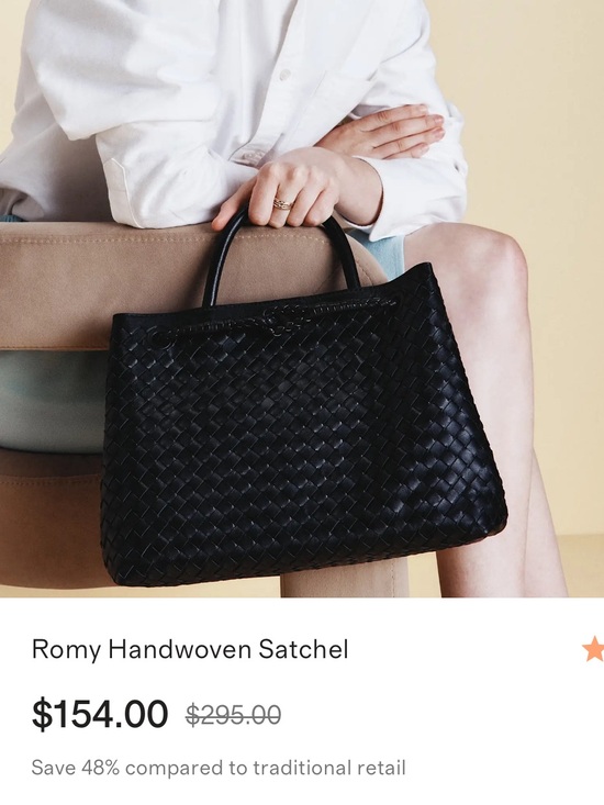 Quince Handbags - Quince Black Woven Romy Satchel